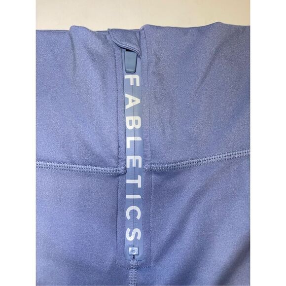 Fabletics High-Waisted Motion365 Legging Blue Zip Up Solid Activewear Womens Sma - Picture 2 of 6